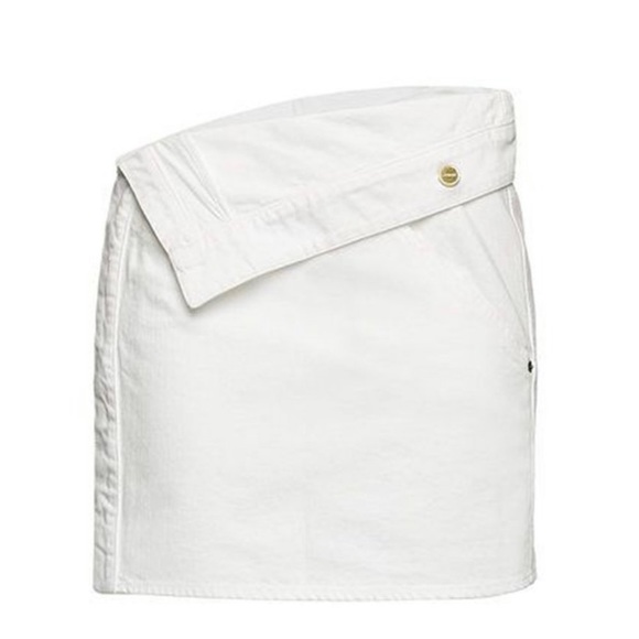 Jacquemus White La Mini Jupe En Jean Miniskirt